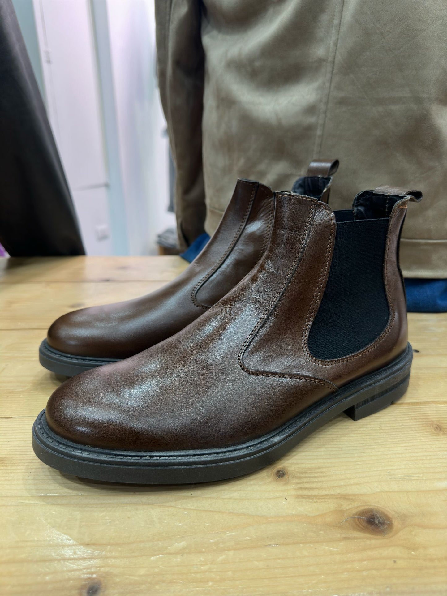 STIVALETTO ECOPELLE MARRONE MADE IN ITALY
