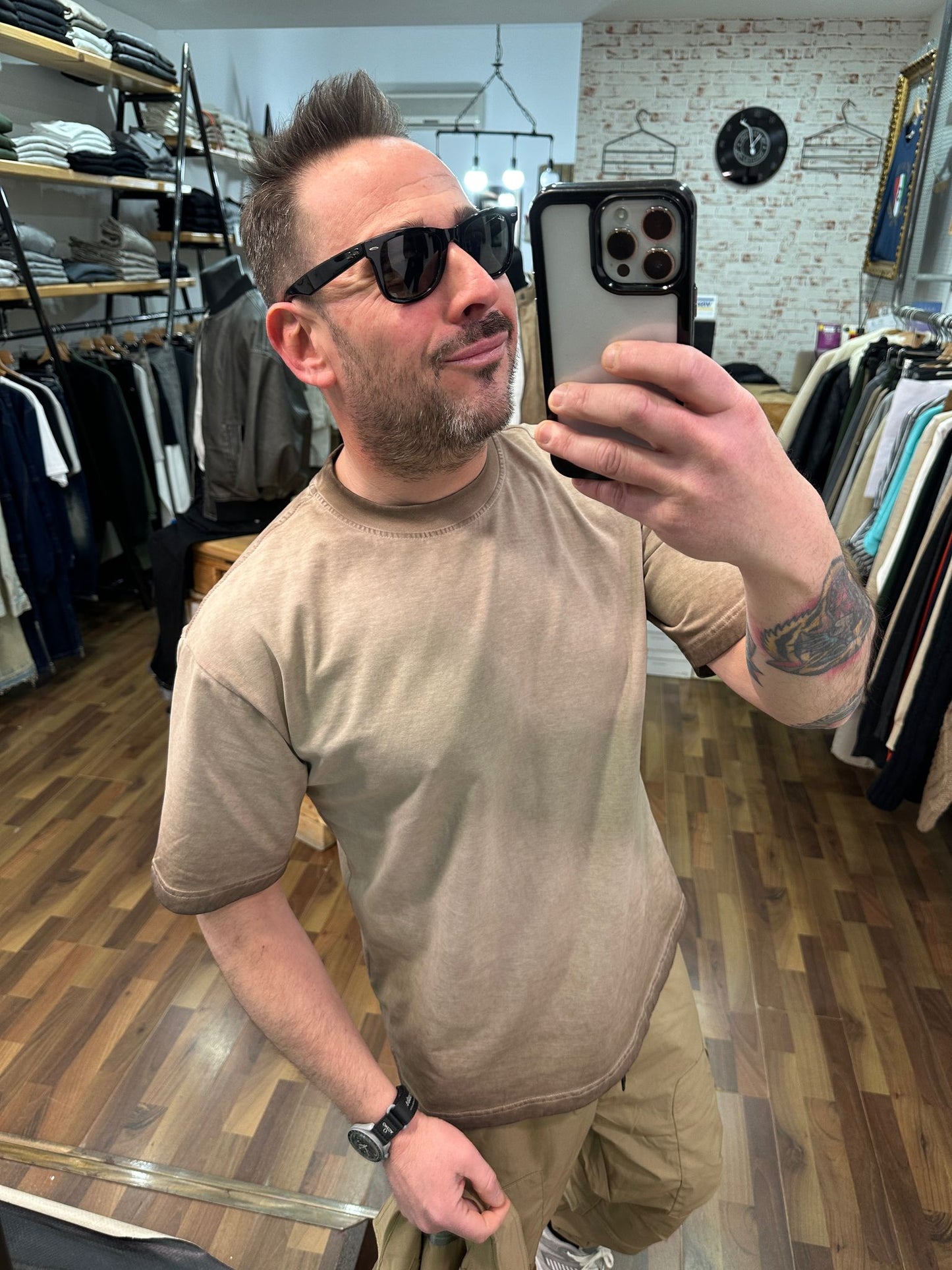 T SHIRT WARREN WEBBER EFFETTO DEGRADE' MARMORIZZATO