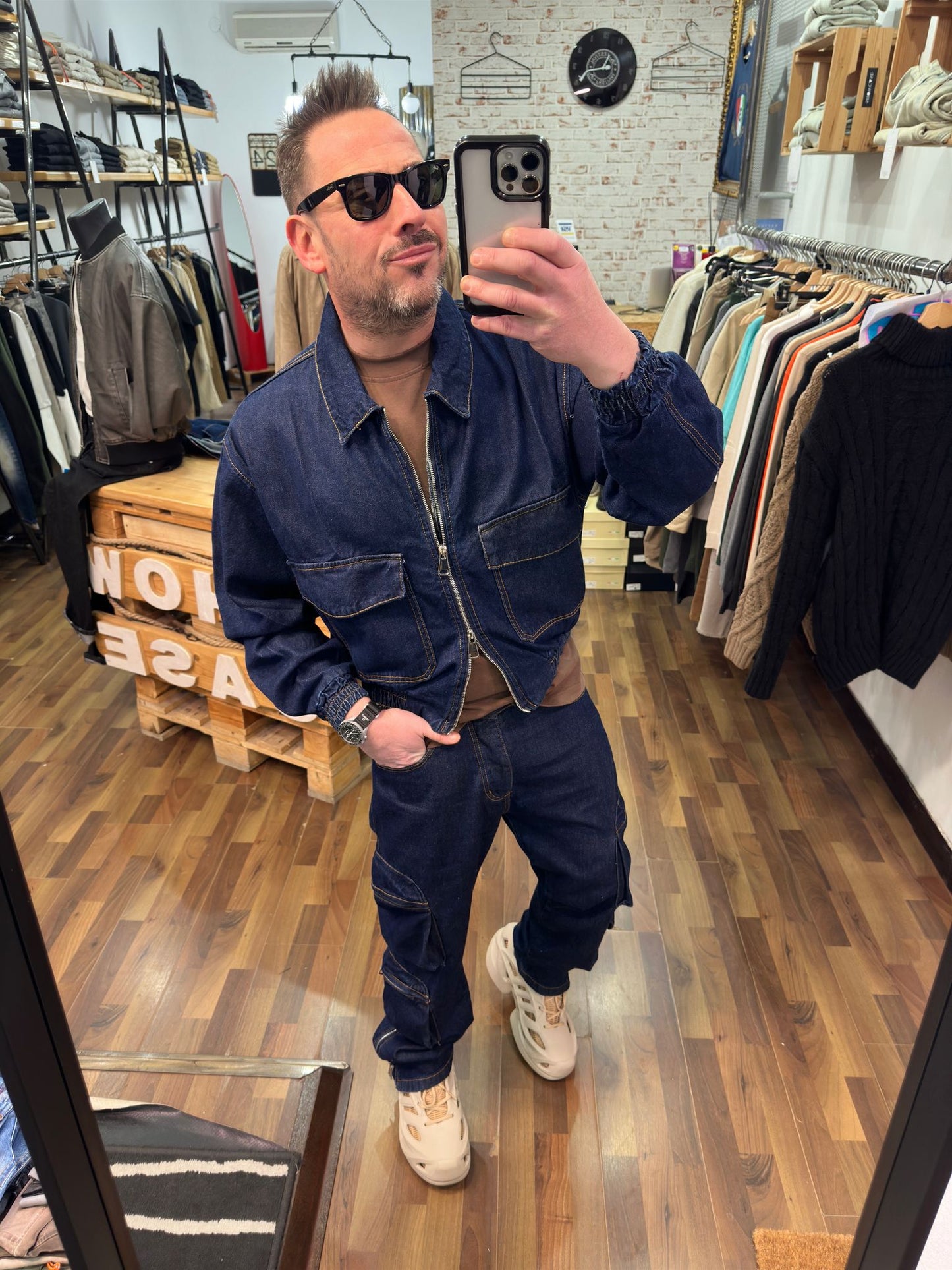 COORDINATO MOD. LAMAR CARGO BAGGY E GIACCA CROPPED JEANS JUSTWEST