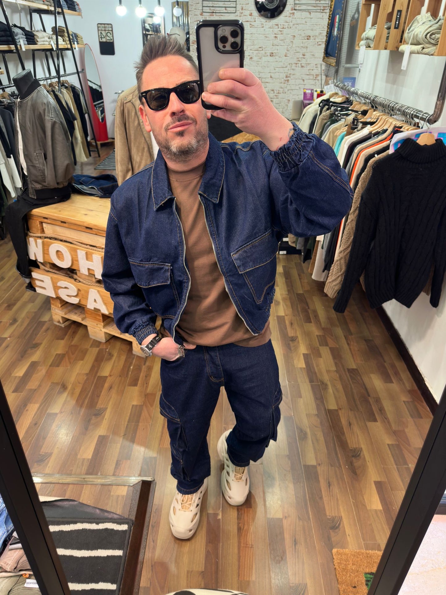 COORDINATO MOD. LAMAR CARGO BAGGY E GIACCA CROPPED JEANS JUSTWEST