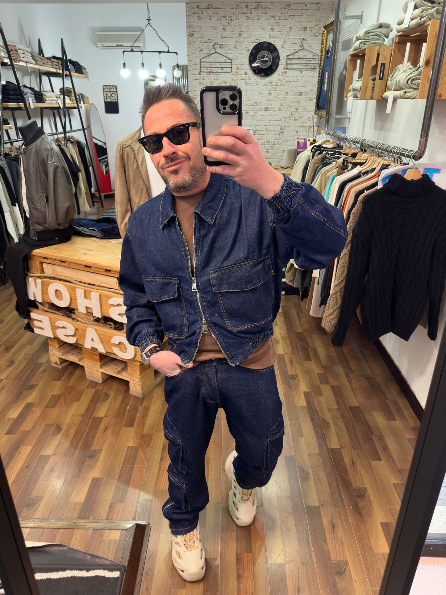 COORDINATO MOD. LAMAR CARGO BAGGY E GIACCA CROPPED JEANS JUSTWEST