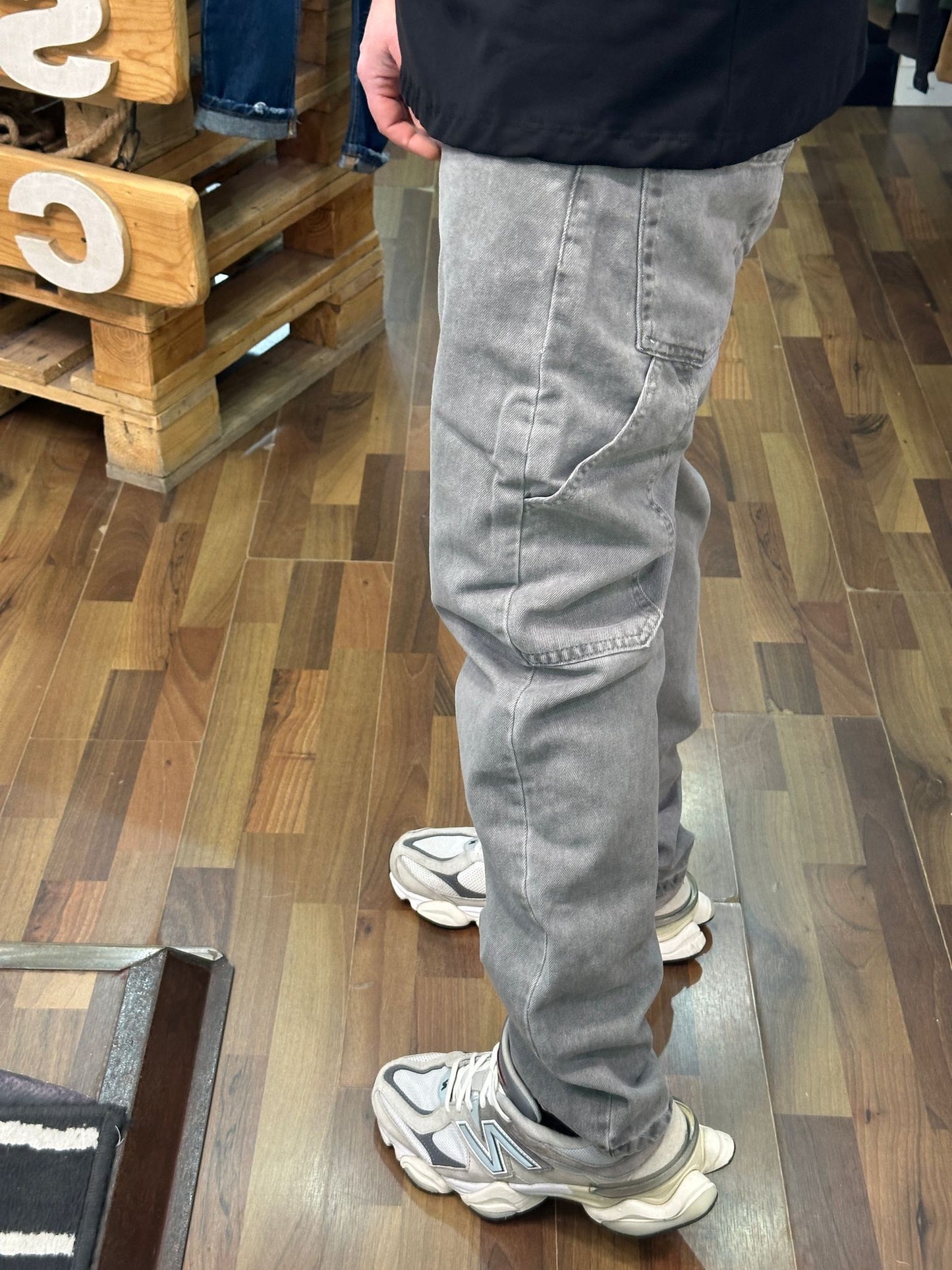 JEANS CARGO FIT JUSTWEST GRIGIO MARMORIZZATO
