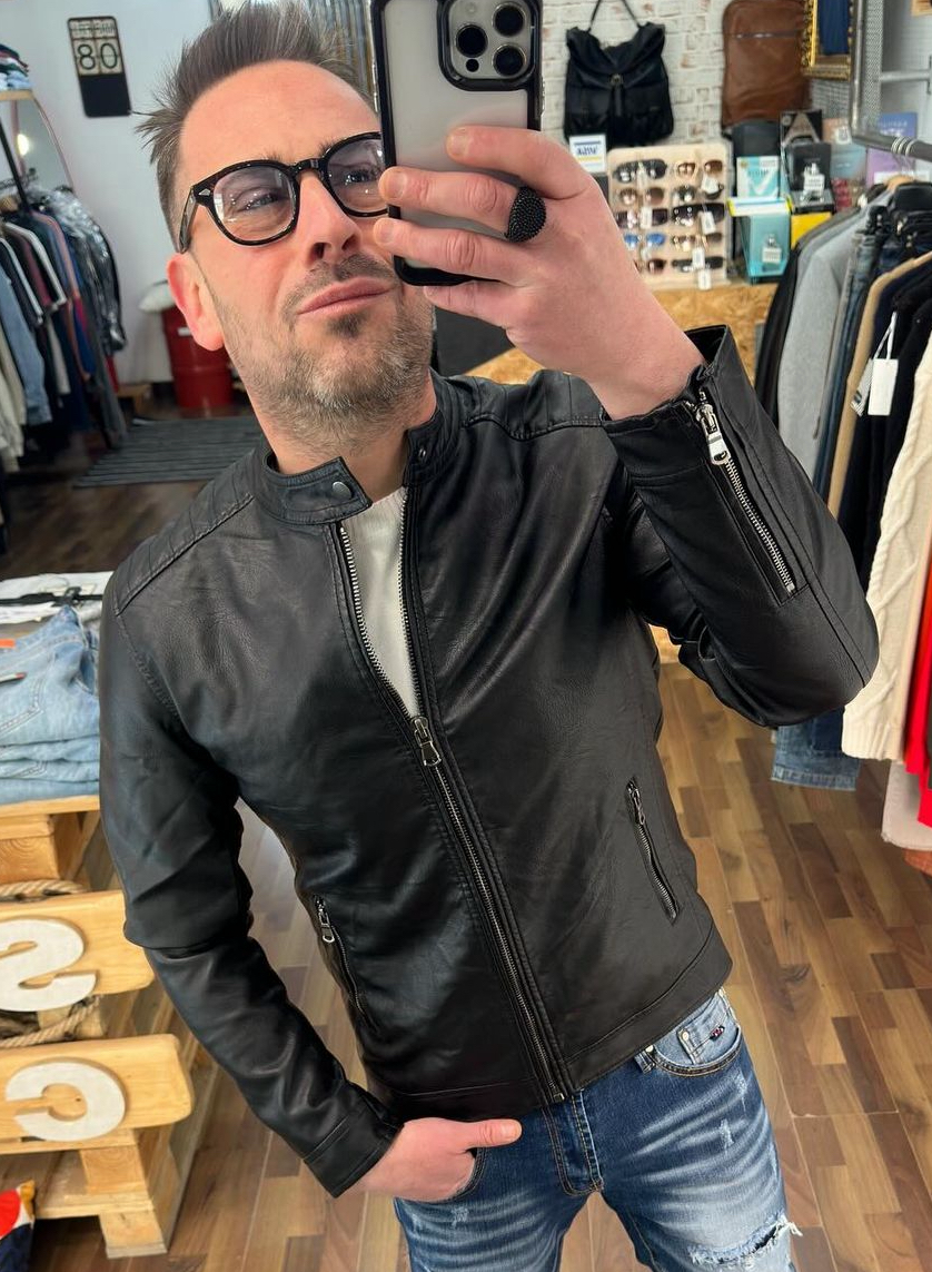 Jacket biker con zip